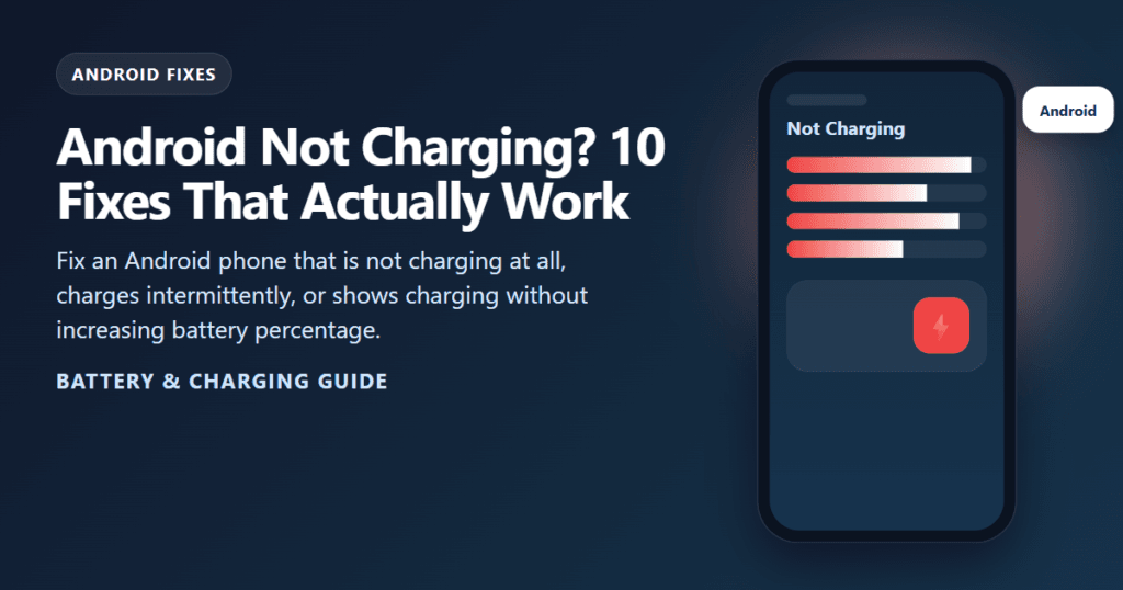 Android Not Charging? 10 Fixes That Actually Work
