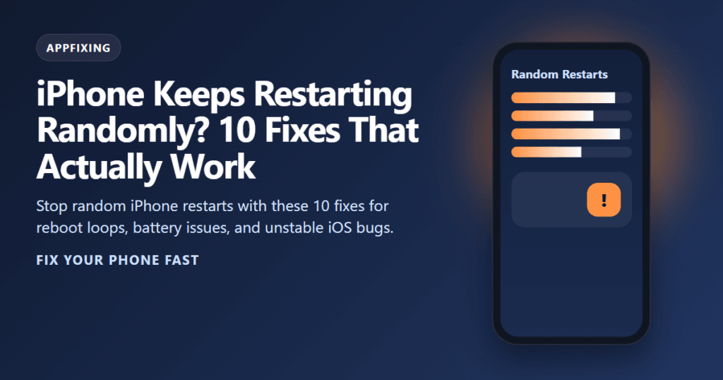 iPhone Keeps Restarting Randomly? 10 Fixes That Actually Work iPhone Keeps Restarting Randomly? 10 Fixes That Actually Work