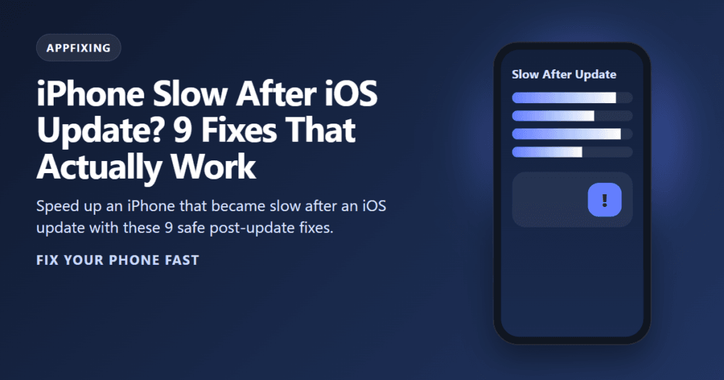 iPhone Slow After iOS Update? 9 Fixes That Actually Work iPhone Slow After iOS Update? 9 Fixes That Actually Work