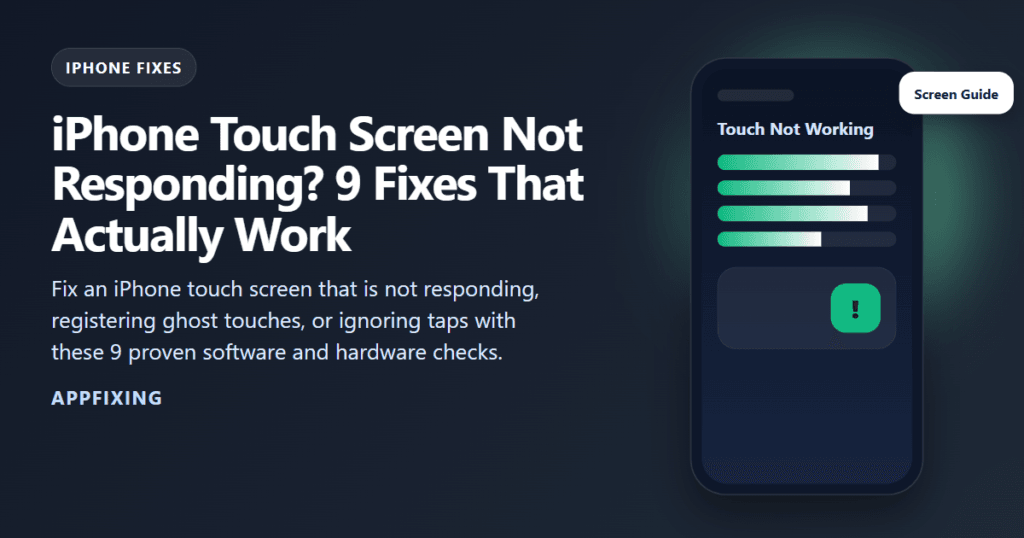 iPhone Touch Screen Not Responding? 9 Fixes That Actually Work
